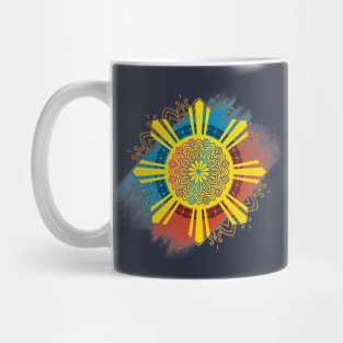 Philippine Flag Sun Mandala Art Mug